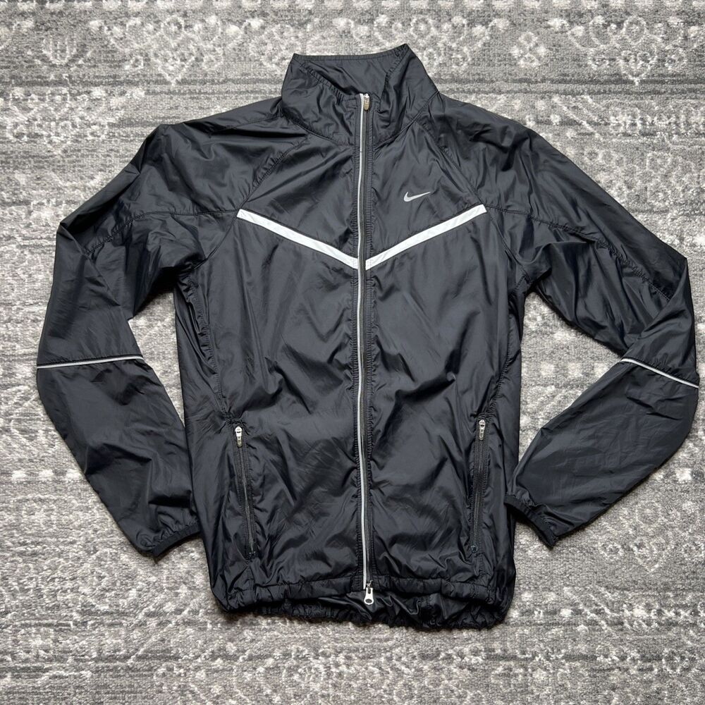 Nike Windrunner Jacket Women's Size Small Black Lightweight Running Vented